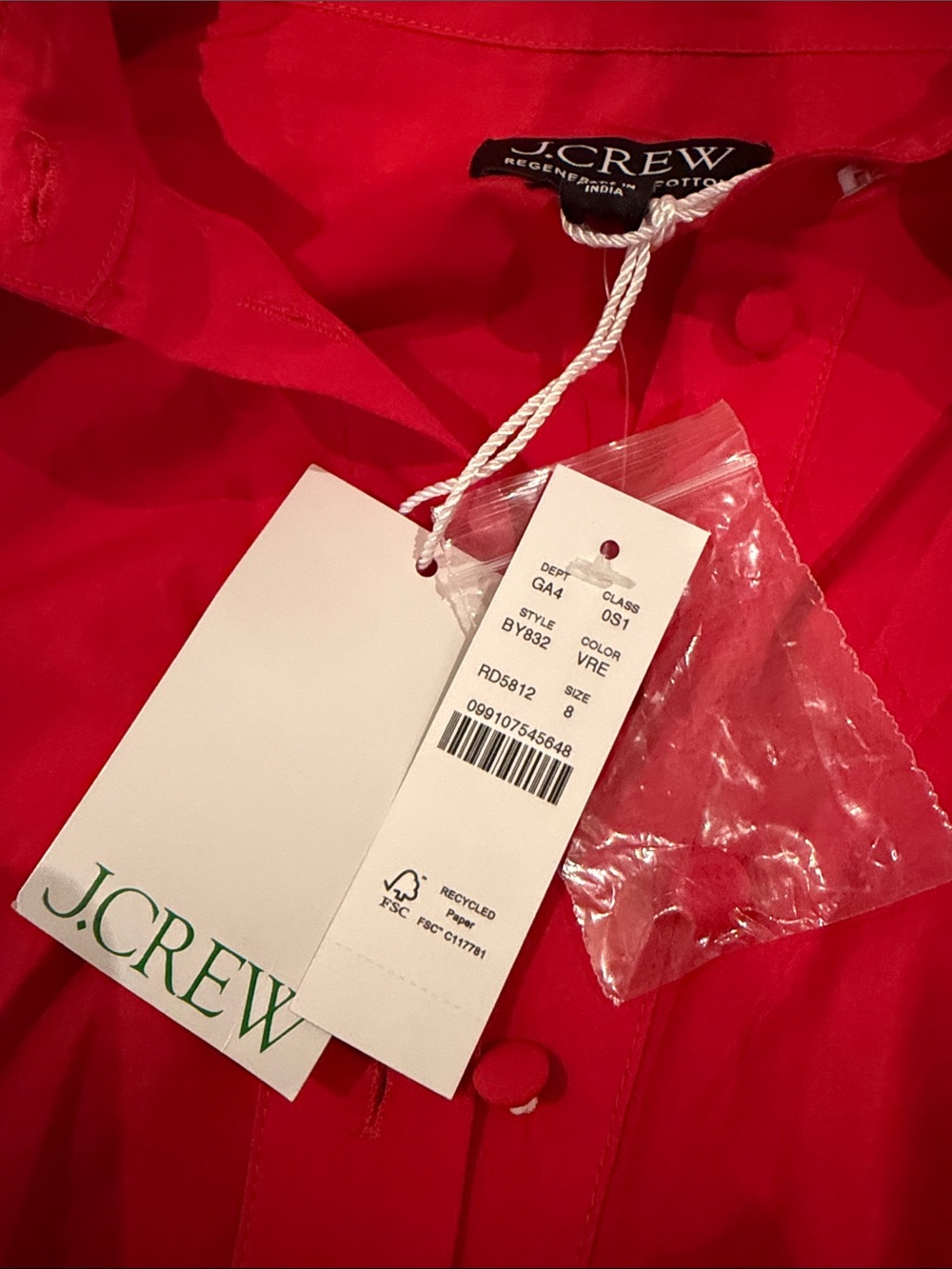 J. Crew Red Maxi Shirtdress - Picture 2 of 2